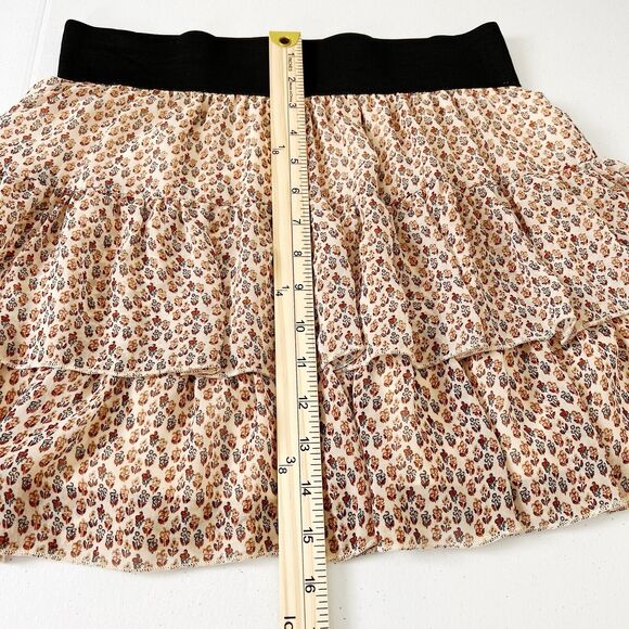 Y2K‎ Deb Mini Skirt Womens Large Boho Chic Cottagecore Vintage Floral Ruffled - Picture 6 of 9